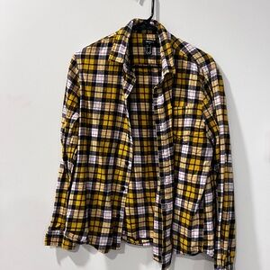 Forever 21 Men's Yellow Plaid Shirt Jacket